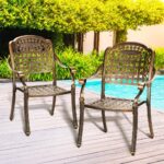 Livsip Outdoor Furniture Dining Chairs Cast Aluminium x2 - Image 5