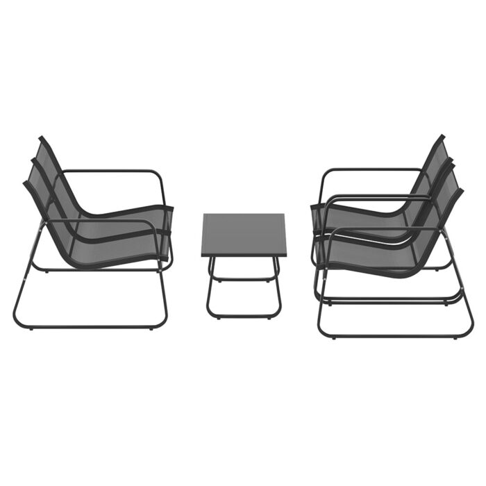 Gardeon Outdoor Sofa Set Lounge Setting Textilene Table and Chairs Garden Patio Furniture - Image 4