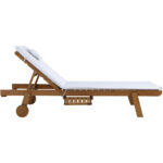 Gardeon 2x Sun Lounge Wooden Lounger Outdoor Furniture Day Bed Wheel Patio White - Image 4