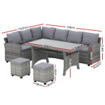 Gardeon Outdoor Dining Set Wicker Table Chairs Setting 8 Seater - Image 2