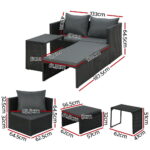 Gardeon Sun Lounge Wicker Lounger Patio Furniture Outdoor Setting Day Bed Garden - Image 2