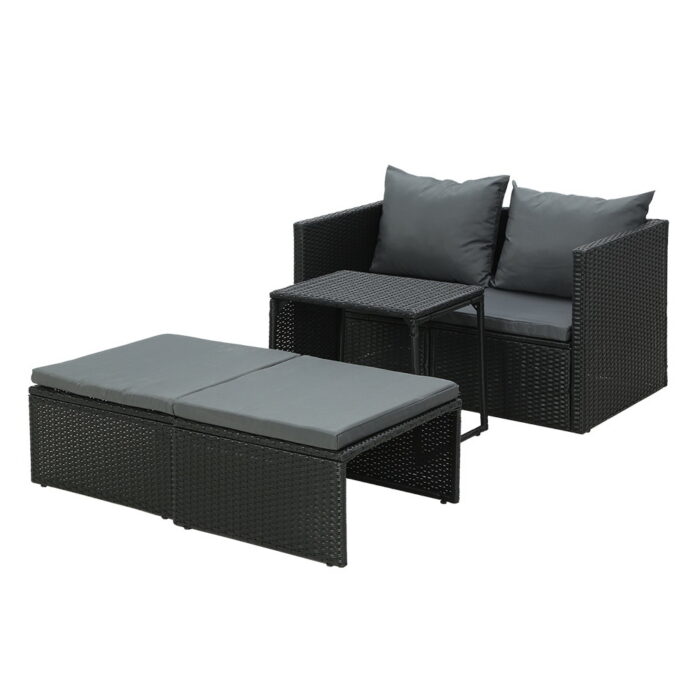 Gardeon Sun Lounge Wicker Lounger Patio Furniture Outdoor Setting Day Bed Garden - Image 3