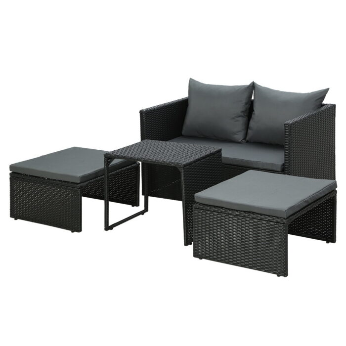 Gardeon Sun Lounge Wicker Lounger Patio Furniture Outdoor Setting Day Bed Garden - Image 4