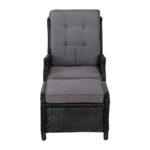 Gardeon Recliner Chair Sun lounge Wicker Lounger Outdoor Furniture Patio Adjustable Black - Image 3