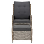 Gardeon Recliner Chair Sun lounge Wicker Lounger Outdoor Furniture Patio Adjustable Grey - Image 3