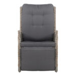 Gardeon Recliner Chairs Sun lounge Wicker Lounger Outdoor Furniture Patio Adjustable Grey - Image 3