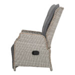 Gardeon Recliner Chairs Sun lounge Wicker Lounger Outdoor Furniture Patio Adjustable Grey - Image 4