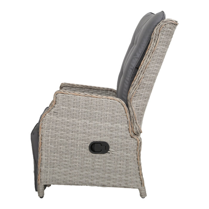 Gardeon Recliner Chairs Sun lounge Wicker Lounger Outdoor Furniture Patio Adjustable Grey - Image 4