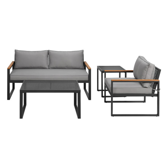 Gardeon Outdoor Sofa Set 3 Seater Corner Modular Lounge Setting Steel - Image 3