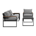 Gardeon Outdoor Sofa Set 3 Seater Corner Modular Lounge Setting Steel - Image 4