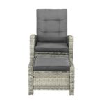 Livsip Recliner Chairs Sun lounge Wicker Sofa Grey - Image 2