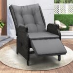 Livsip Outdoor Recliner with Adjustable Footrest Black - Image 5