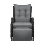 Livsip Outdoor Recliner with Adjustable Footrest Black - Image 6