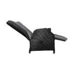Livsip Outdoor Recliner with Adjustable Footrest Black - Image 4