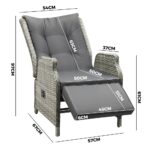 Livsip Recliner Chairs with Adjustable Footrest Grey - Image 5