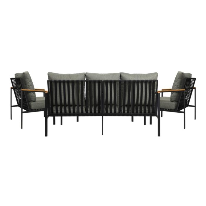Livsip Outdoor Patio Set Table and Chairs with Cushion Black - Image 4