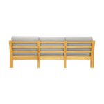 Livsip Stylish 3-Seater Outdoor Sofa Set with Table and Ottoman (Wooden) - Image 2