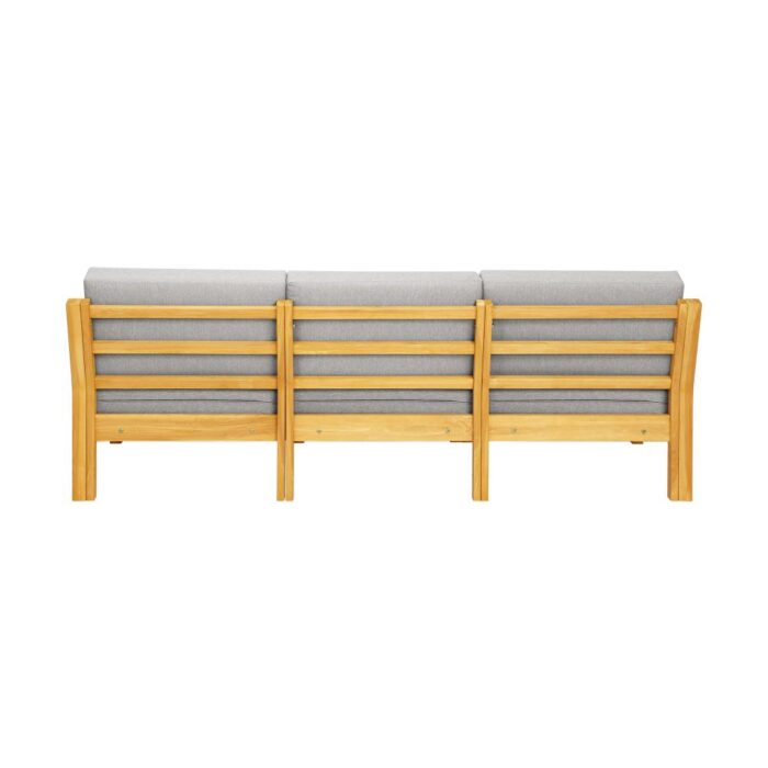 Livsip Stylish 3-Seater Outdoor Sofa Set with Table and Ottoman (Wooden) - Image 2