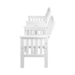 Livsip Wooden Garden Bench 2 Seat Chair&Table White - Image 4