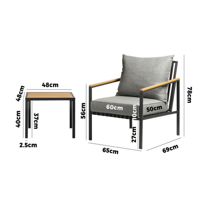 Livsip Outdoor Set Chairs&Table Patio Furniture 3PCS - Image 6