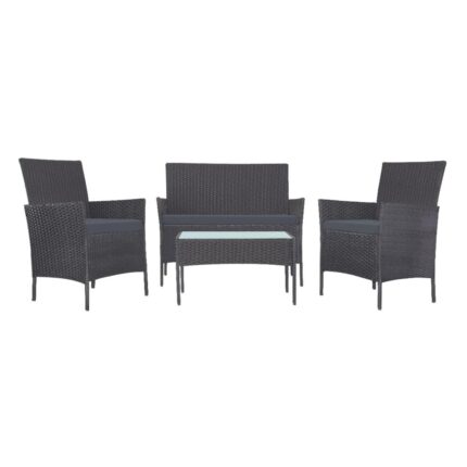 Livsip Outdoor Lounge Setting Garden Patio Furniture Wicker Chairs Table 4PCS