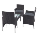 Livsip Outdoor Lounge Setting Garden Patio Furniture Wicker Chairs Table 4PCS - Image 2