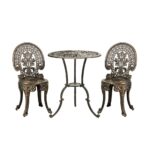 Livsip Outdoor Set 3pcs Chair Table Cast Aluminium Bronze - Image 6
