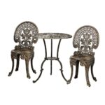 Livsip Outdoor Set 3pcs Chair Table Cast Aluminium Bronze - Image 4