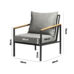Livsip Outdoor Chair Patio Armchair with Cushions - Image 3