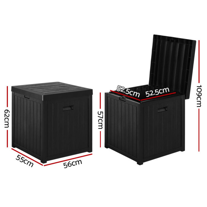 Gardeon Outdoor Storage Box 195L Bench Seat Garden Deck Toy Tool Sheds - Image 2