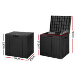 Gardeon Outdoor Storage Box 118L Container Lockable Indoor Garden Toy Tool Shed Black - Image 2