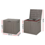Gardeon Outdoor Storage Box 118L Container Lockable Indoor Garden Toy Tool Shed Grey - Image 2