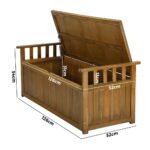Livsip Outdoor Wooden Storage Bench Waterproof Top - Image 4