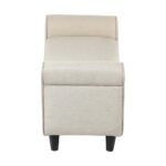 Oikiture Storage Ottoman Linen Fabric Large Beige - Image 5