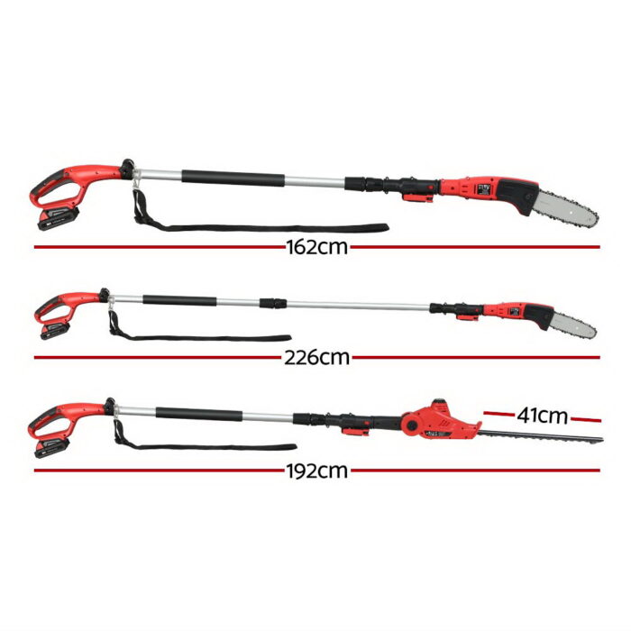 Giantz Chainsaw Trimmer Cordless Pole Chain Saw 20V 8inch Battery 2.7m Reach - Image 2