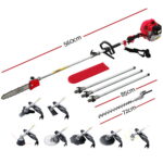Giantz 65CC Pole Chainsaw Hedge Trimmer Brush Cutter Whipper Snipper Saw 9-in-1 5.6m - Image 2