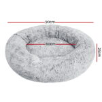 i.Pet Pet Bed Dog Cat 90cm Large Calming Soft Plush Charcoal - Image 2