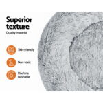 i.Pet Pet Bed Dog Cat 90cm Large Calming Soft Plush Charcoal - Image 4