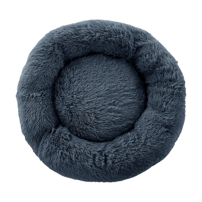 i.Pet Pet Bed Dog Cat 90cm Large Calming Soft Plush Bed Dark Grey - Image 3