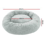 i.Pet Pet Bed Dog Cat 90cm Large Calming Soft Plush Light Grey - Image 2