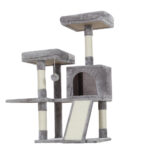 i.Pet Cat Tree 103cm Tower Scratching Post Scratcher Wood Condo House Trees Grey - Image 2