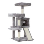i.Pet Cat Tree 103cm Tower Scratching Post Scratcher Wood Condo House Trees Grey - Image 4