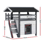 i.Pet Cat House Outdoor Shelter 77cm x 50cm x 73cm Rabbit Hutch Wooden Condo Small Dog Enclosure - Image 2