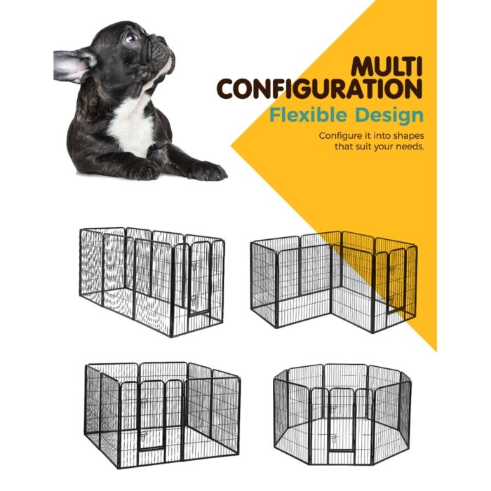 i.Pet 40" 8 Panel Dog Playpen Pet Exercise Cage Enclosure Fence Play Pen - Image 3