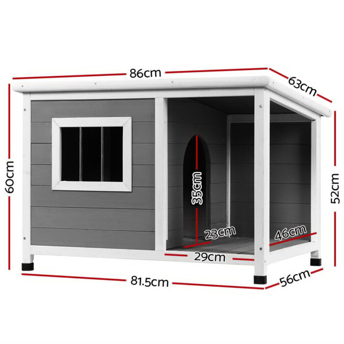 i.Pet Dog Kennel House Large Wooden Outdoor Pet Kennels Indoor Puppy Cabin Log - Image 2