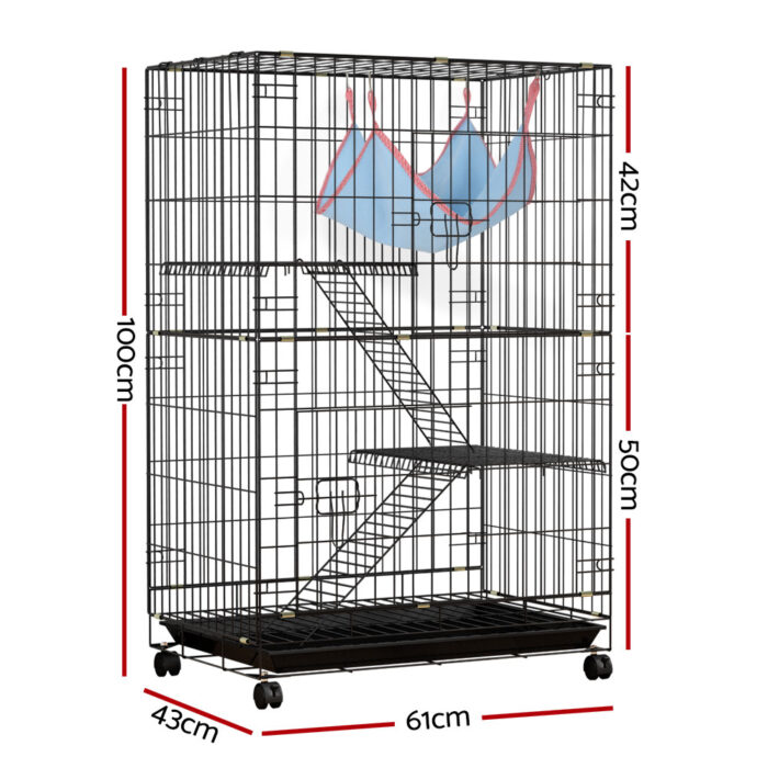 i.Pet Rabbit Cage 100cm Hutch 3 Level Indoor Guinea Pig Ferret - Image 2