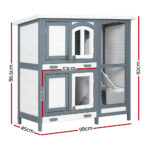 i.Pet Rabbit Hutch 98cm x 45cm x 92cm Chicken Coop Large Wooden House Run Cage Bunny Guinea Pig - Image 2