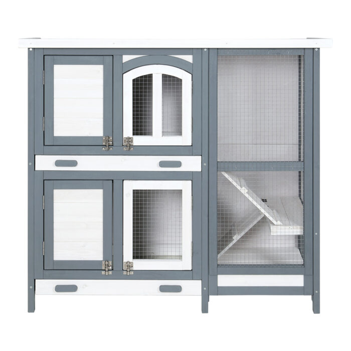 i.Pet Rabbit Hutch 98cm x 45cm x 92cm Chicken Coop Large Wooden House Run Cage Bunny Guinea Pig - Image 3