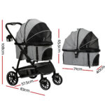 i.Pet Pet Stroller Dog Pram Large Cat Carrier Travel Pushchair 4 Wheels Foldable - Image 2