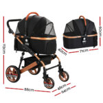 i.Pet Pet Stroller Dog Pram Large Cat Carrier Travel Foldable Pushchair 4 Wheels - Image 2